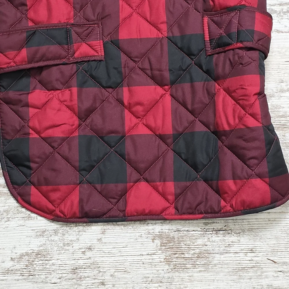 St. Johns Bark Dog Jacket Size Large Red Check NWT